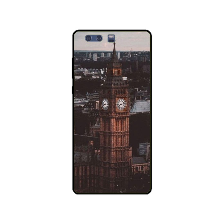 Husa personalizata HQPrint si Folie de Silicon pentru Huawei P10, model Big Ben #2, multicolor, S1D1M0014