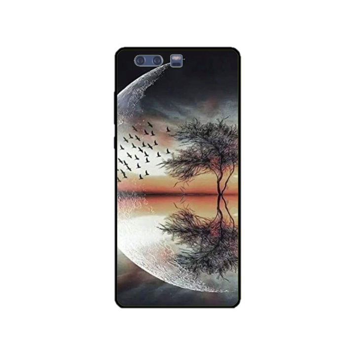 Husa personalizata HQPrint si Folie de Silicon pentru Huawei P10, model Time Flies #3, multicolor, S1D1M0366