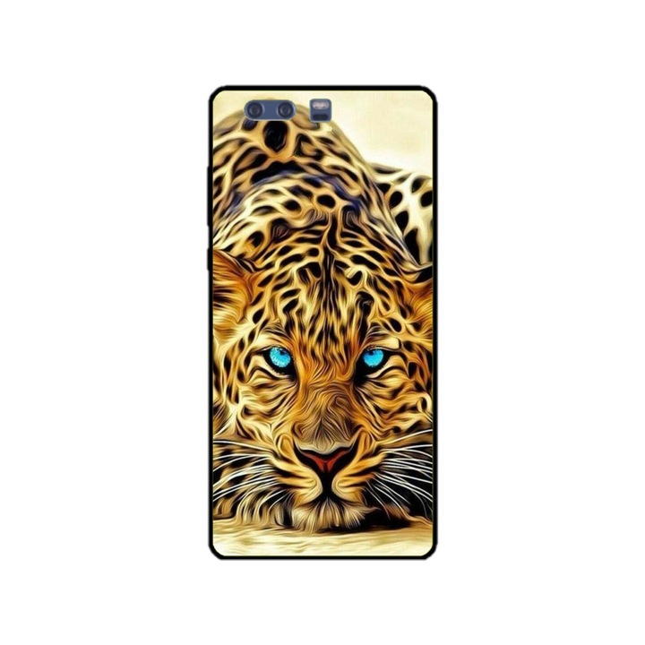 Husa personalizata HQPrint si Folie de Silicon pentru Huawei P10, model Cheetah, multicolor, S1D1M0382
