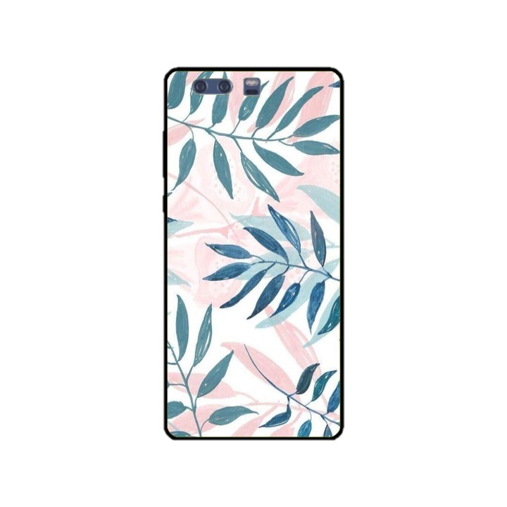 Husa personalizata HQPrint si Folie de Silicon pentru Huawei P10, model Leaf Design #1, multicolor, S1D1M0044