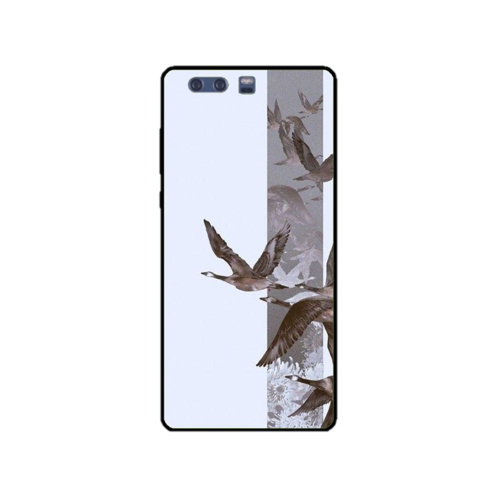 Husa personalizata Swim Case si Folie de Silicon pentru Huawei P10, model Birds, multicolor, S1D1M0314