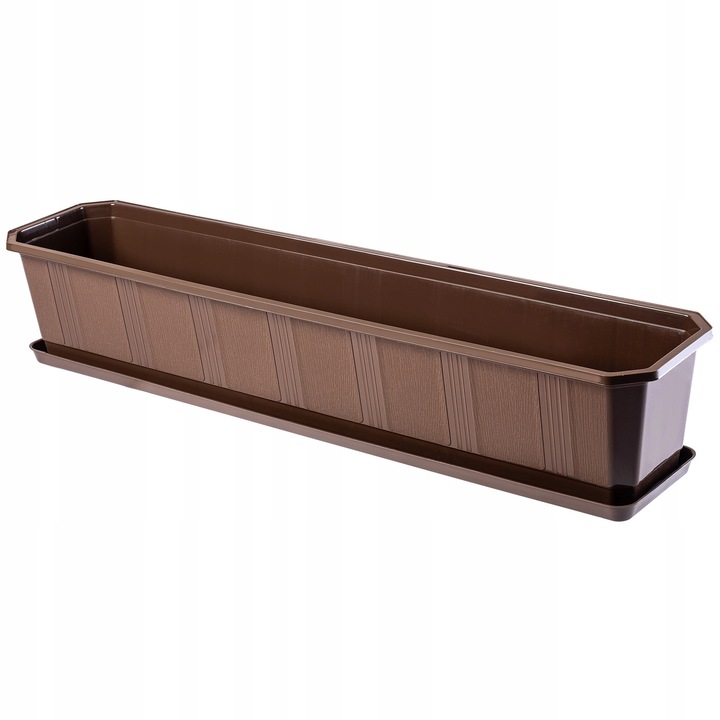 Ghiveci de balcon cu suport KADAX Trani, 80x17x15cm, maro