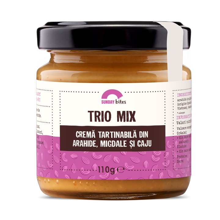 Crema de arahide, migdale si caju, Trio mix, 110g