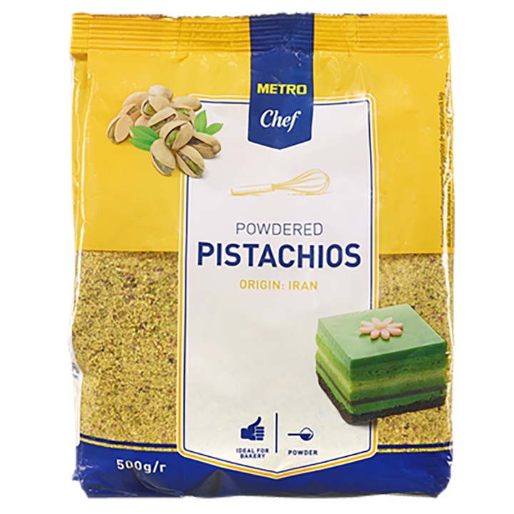 Hámozott pisztácia por, 500 g, Metro Chef