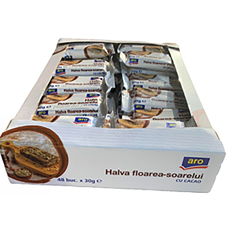 Halva Floarea Soarelui Cacao, 48 x 30 g, Aro, 1.44 kg