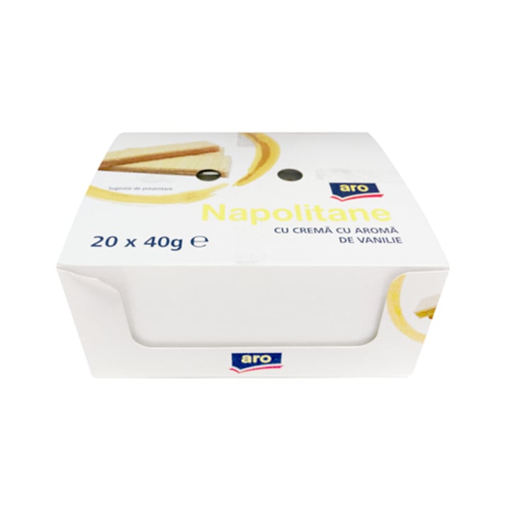 Napolitane Vanilie, 20 buc. x 40 g, Aro, 800g