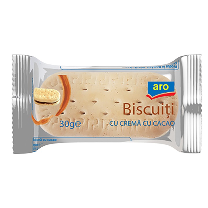 Biscuiti Crema Cacao, 100buc.x 30 g, Aro, 3 kg