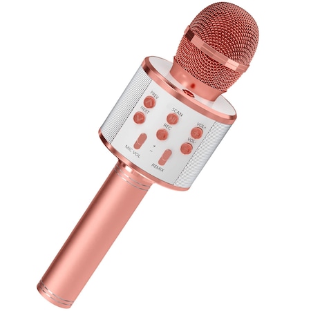 Microfon pentru copii, OVERTANG, 3 ani+, Bluetooth, Roz - eMAG.ro