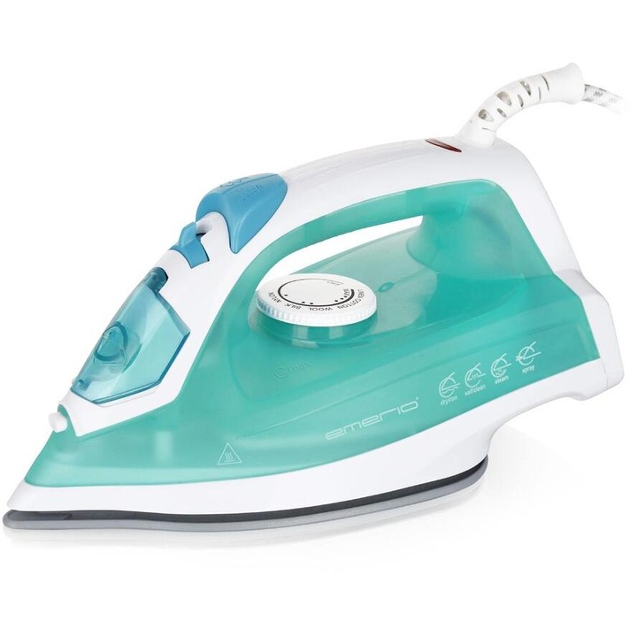 Fier de calcat cu aburi, Emerio, 2000 W, Turcoaz
