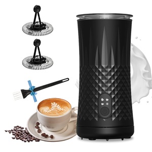 Spumator de lapte si incalzitor electric automat 4 in 1, functionare silentioasa, cald si rece, pentru cafea, latte, cappuccino, WALALLA, negru