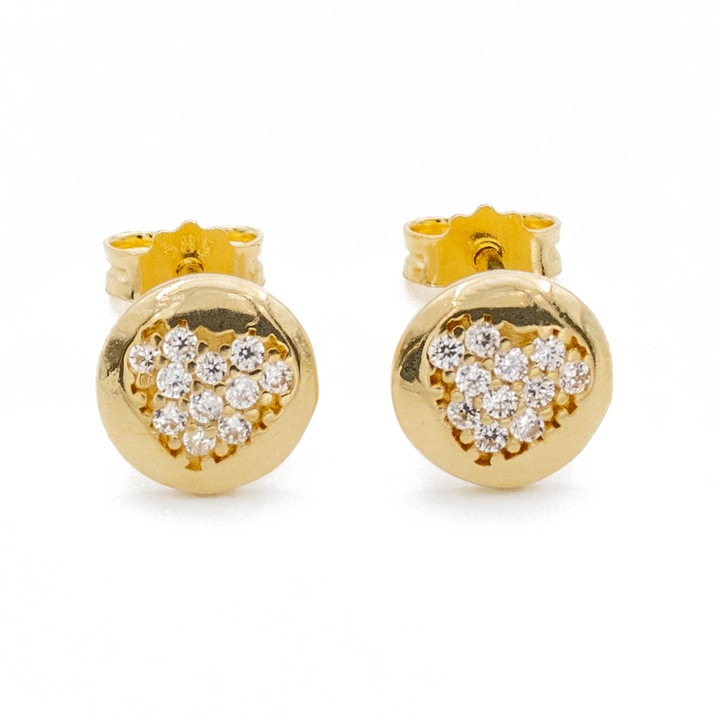 Cercei Banut cu Inima Aur 14k