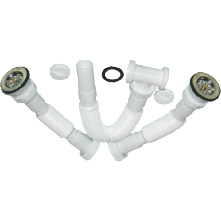 Двоен сифон за мивка, с малка глава 1"1/2 - 40 мм