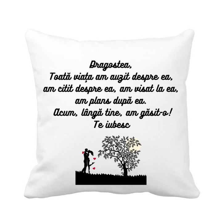 Perna cu mesaj pentru persoana iubita, 40 x40 cm