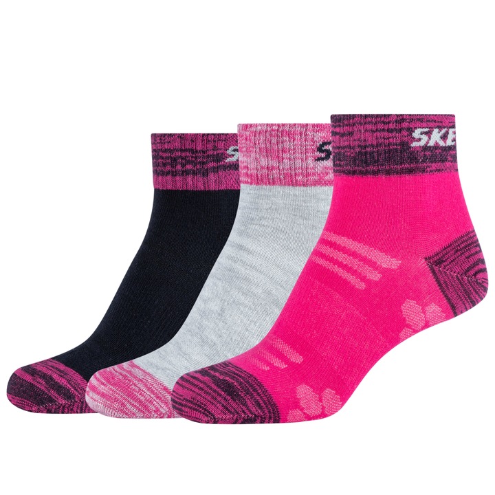 Чорапи, Skechers 3PPK Wm Mesh Ventilation Quarter Socks SK42022, Многоцветен
