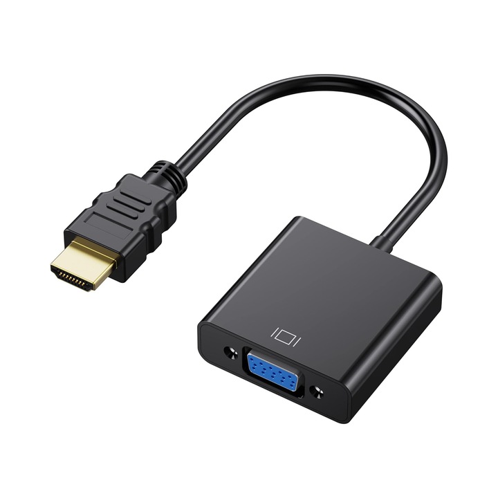 Adaptor pentru monitor, VGA/HDMI, Negru - eMAG.ro