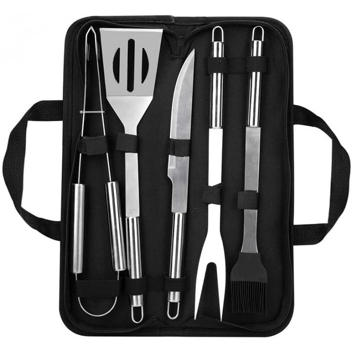 Set 5 Ustensile Gratar, Inox, Grunberg UG5PS