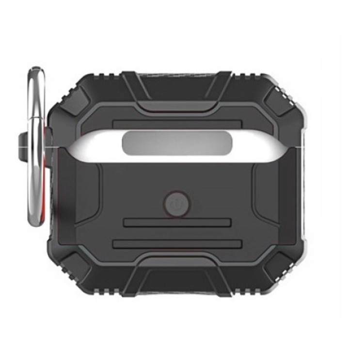 Калъф за слушалки, 4TechGoods, Съвместим с Apple Airpods Pro, LED, черен