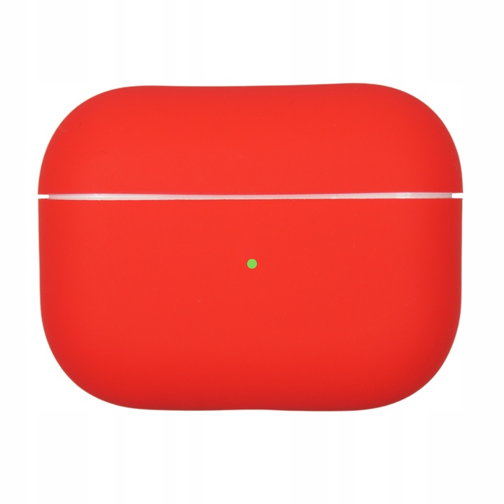 Калъф за слушалки, 4TechGoods, Съвместим с Apple Airpods Pro, Силиконов, LED, Червен