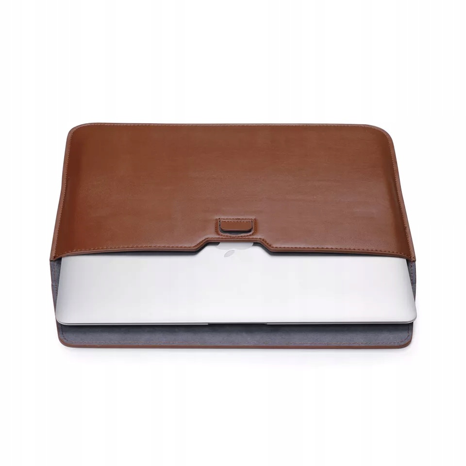 Husa laptop, 4TechGoods, Piele ecologica, Pentru MacBook Pro 16 Inch, Maro