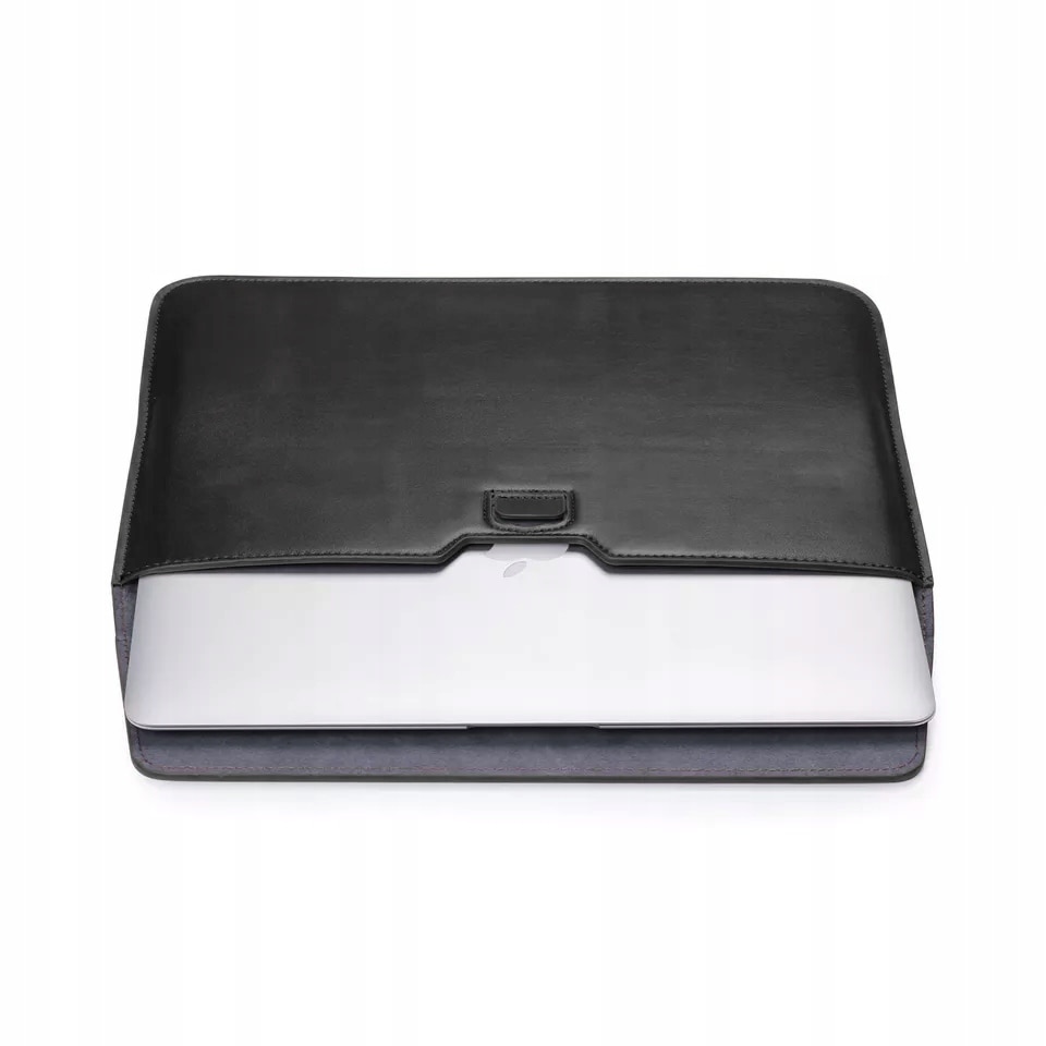 Husa laptop, 4TechGoods, Piele ecologica, Pentru MacBook Pro 16 Inch, Negru