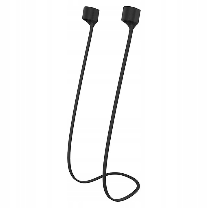 Магнитен кабел за слушалки, 4TechGoods, Съвместим с Apple Airpods/Huawei, Силикон, Черен