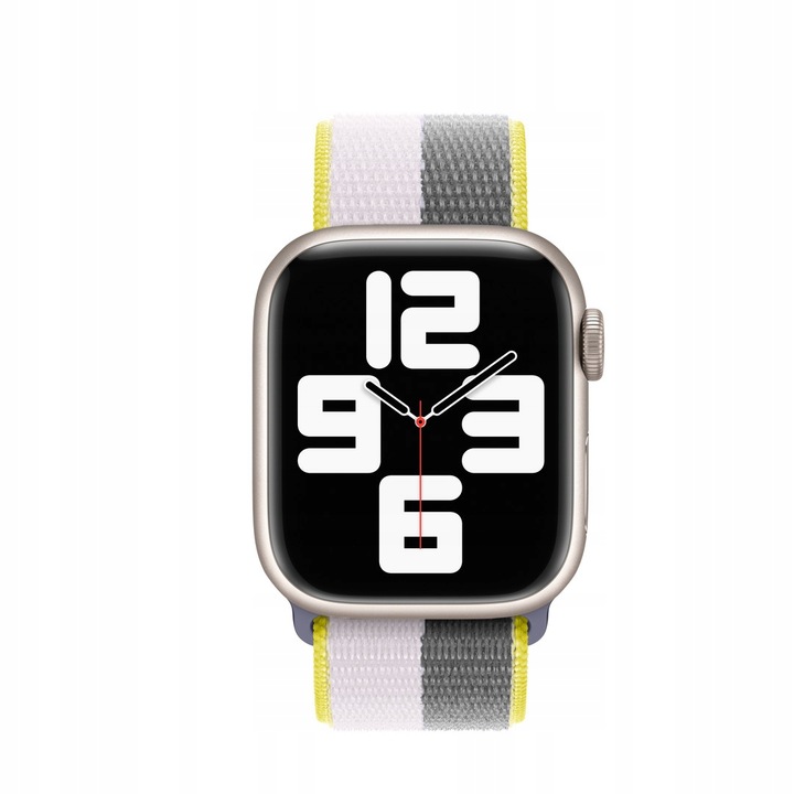 Szíj , Apple Watch SE 9 8 7 6 5 4 3 41 40-hez, 4TechGoods, nylon, fehér/szürke