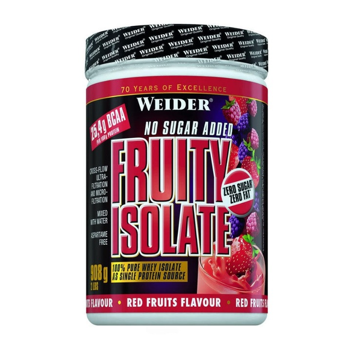 Proteine Weider Fruity Isolate, pudra cu aroma de fructe rosii, 908g