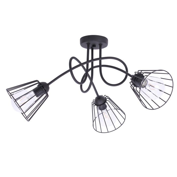 Троен полилей Light-Home, EDISON 1427/3, метал, 34см, черен