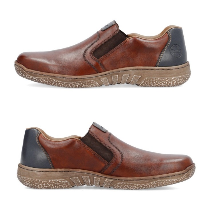 Rieker férfi bebújós bőr félcipő széles bőséggel 03552-24 Méret 44