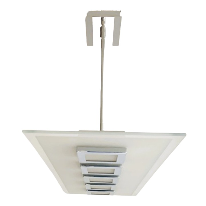 Pendul Telescopic Cadru Metal Chrom HL 6K/20712 CHROM G9 5x50W Lumini cu Reflectie Sus/Jos Incadrate pe Sticla Dreptunghiulara Inaltine 20-90cmMatt ORION