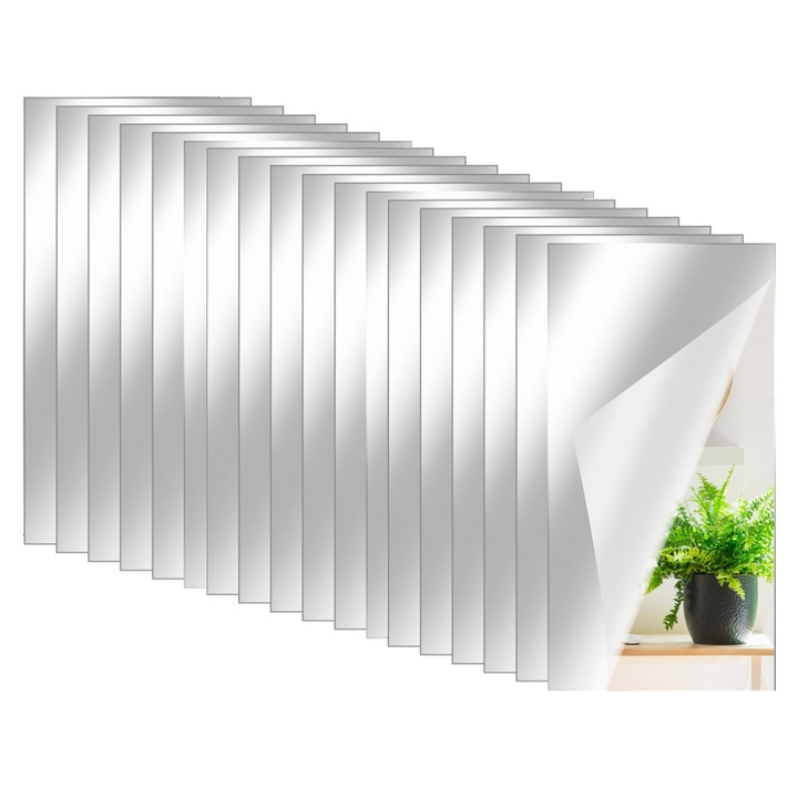 24 db-os öntapadó akril tükör téglalap modell méretei 35x8 cm G Glixicom®