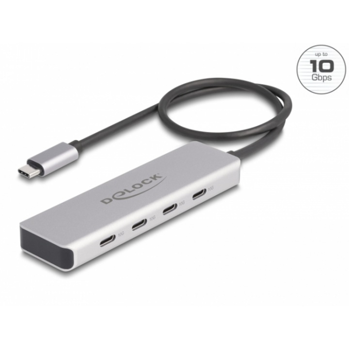 Delock USB хъб 64231, USB-C - 4 x USB-C, 10 Gbps