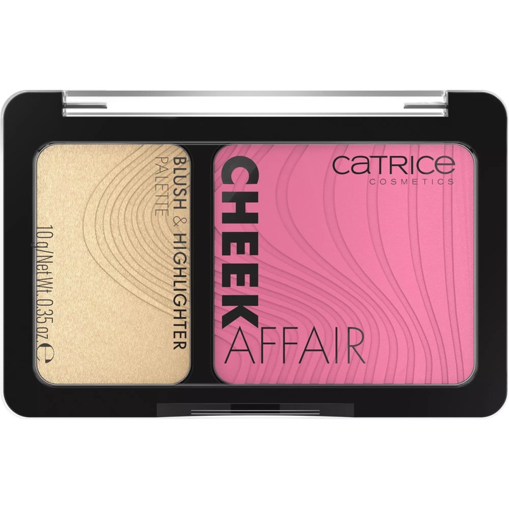 Fard de obraz si iluminator cu finisaj mat si sidefat, Catrice Cheek affair blush & highlighter palette, 010-end of friendzone, 10 g