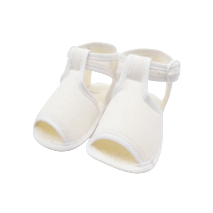 Sandale bebelusi din material textil, Cuquito, 50635, Alb