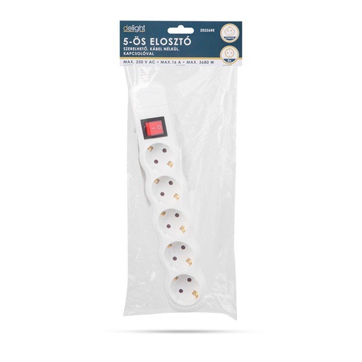 Kábel nélküli szerelhető 5-ös elosztó kapcsolós