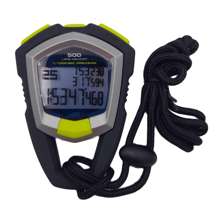 Cronometru Digital Negru 500 Memorii, Basetech