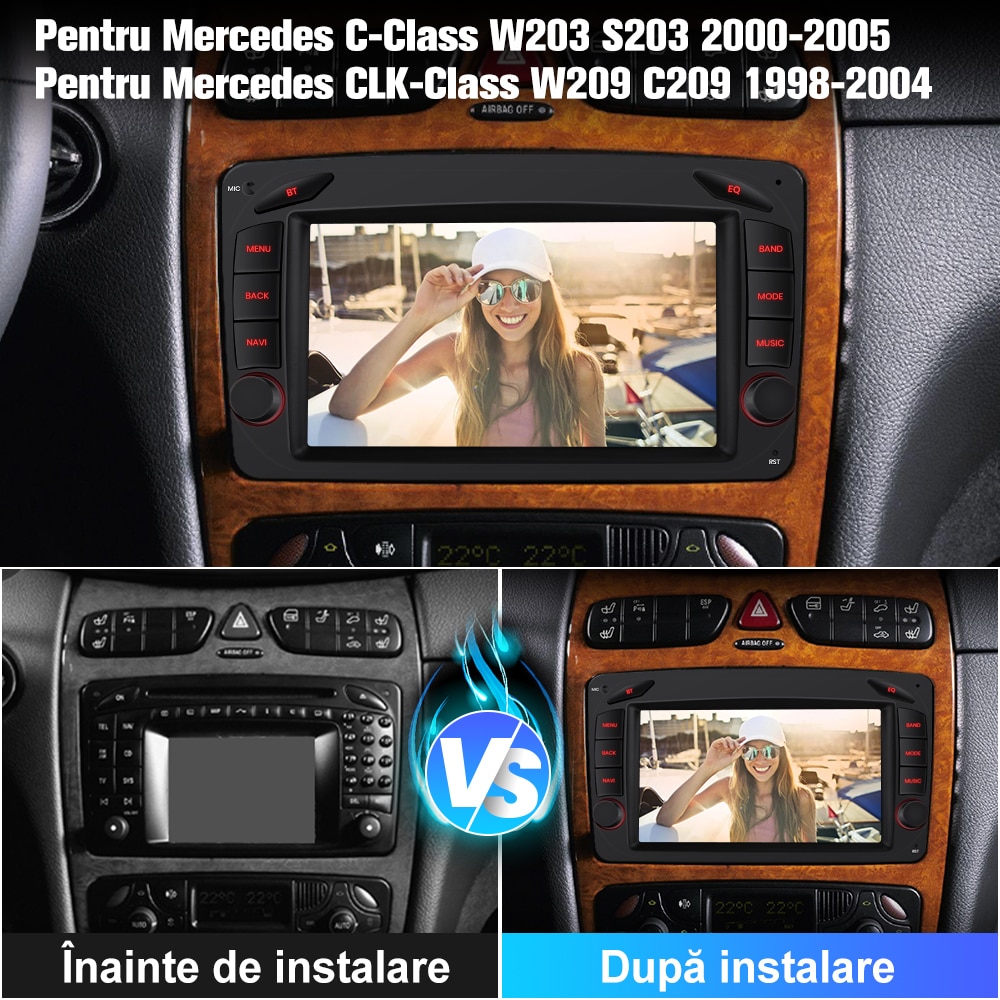 Radio pentru Mercedes C-Class W203 CLK W209, AWESAFE, Android 12, Ecran ...