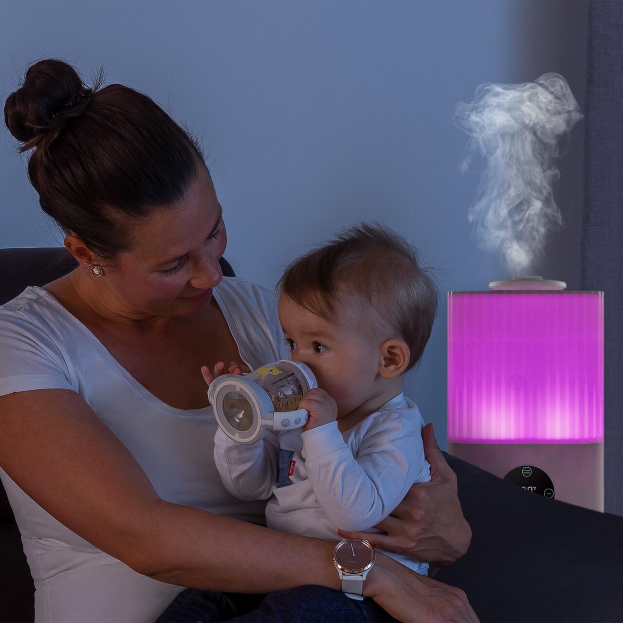Umidificator ultrasunete cu automatizare si lumina de noapte ...