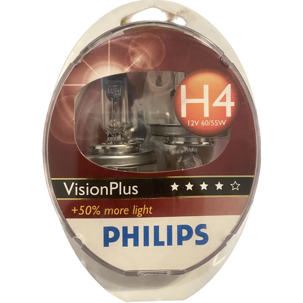 Set 2 Becuri auto Philips H7 Vision Plus, +60%, 12V, 55W