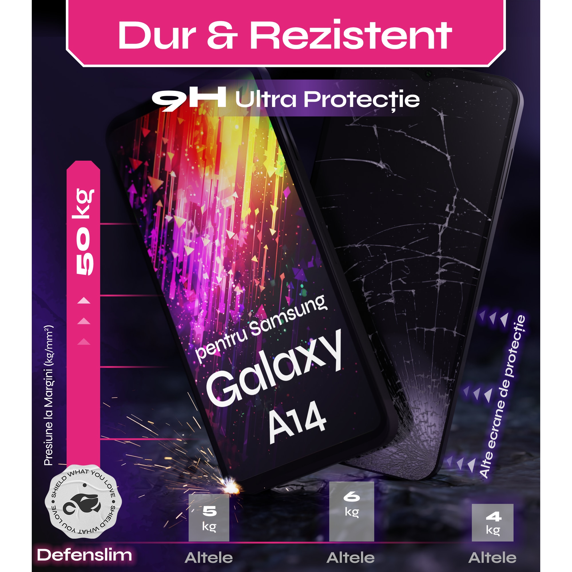 Set 2 Folii sticla compatibil cu Samsung Galaxy S25 Plus / S24 PLUS, DefenSlim, instalare usoara si rapida cu dispozitiv de potrivire automata in 30 sec cu Easy Install Kit patentat, protectie telefon