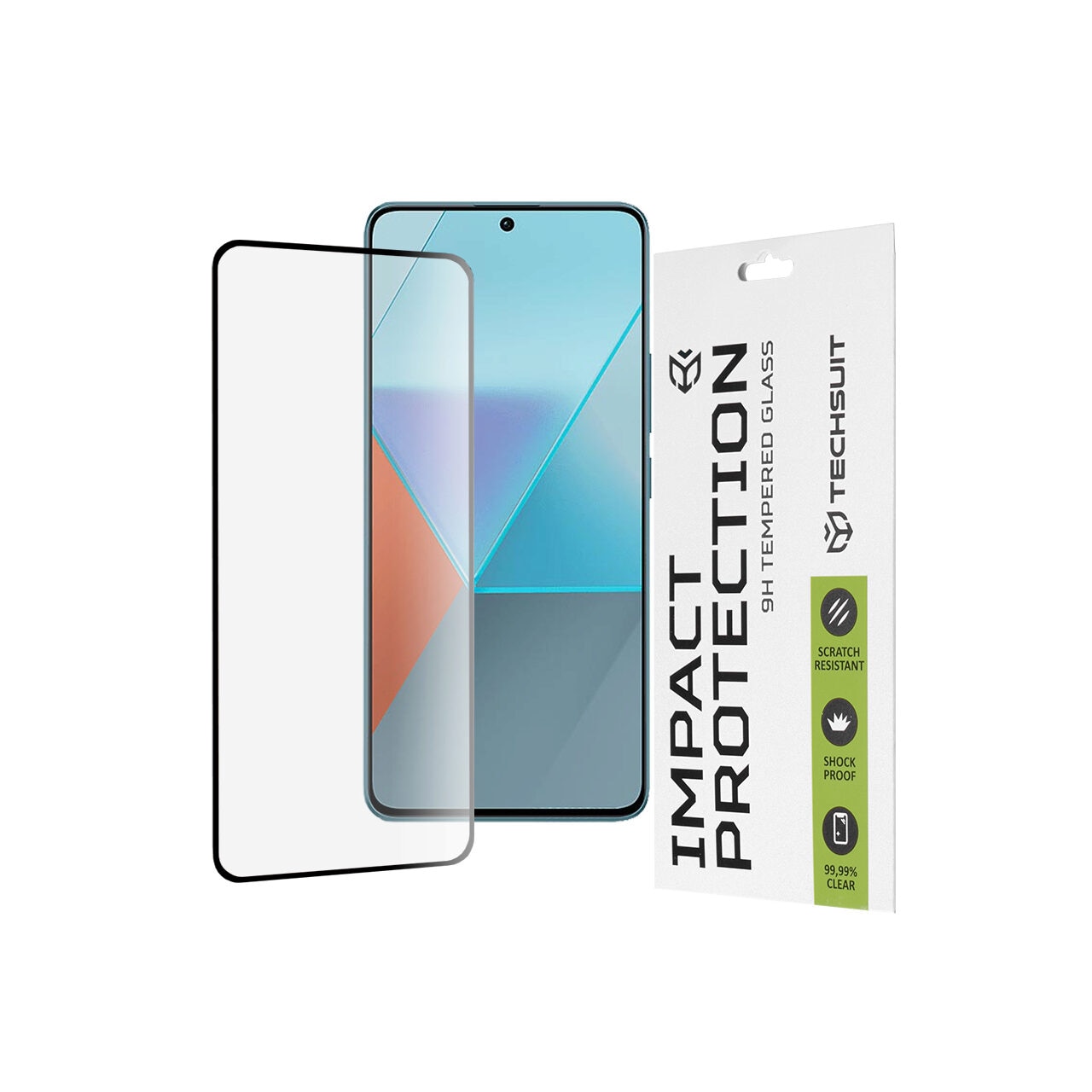Folie pentru Xiaomi Redmi Note 13 Pro 5G / Poco X6 - Techsuit 111D Full Cover / Full Glue Glass - Black