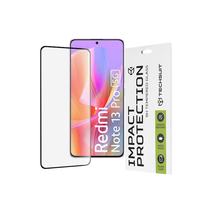 Üvegfólia Xiaomi Redmi Note 13 Pro / Poco X6 Pro Techsuit 111D Full Cover / Full Glue Glass Black készülékhez