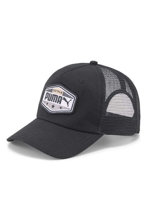 Puma, Шапка Prime с лого и мрежест панел, Черен