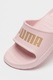 Puma, Papuci cu imprimeu logo Divecat v2 Lite, Auriu/Roz pastel