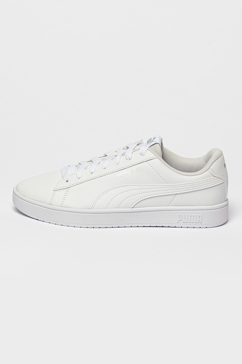 Puma, Спортни обувки Rickie Classic от еко кожа, Бял/Сребрист