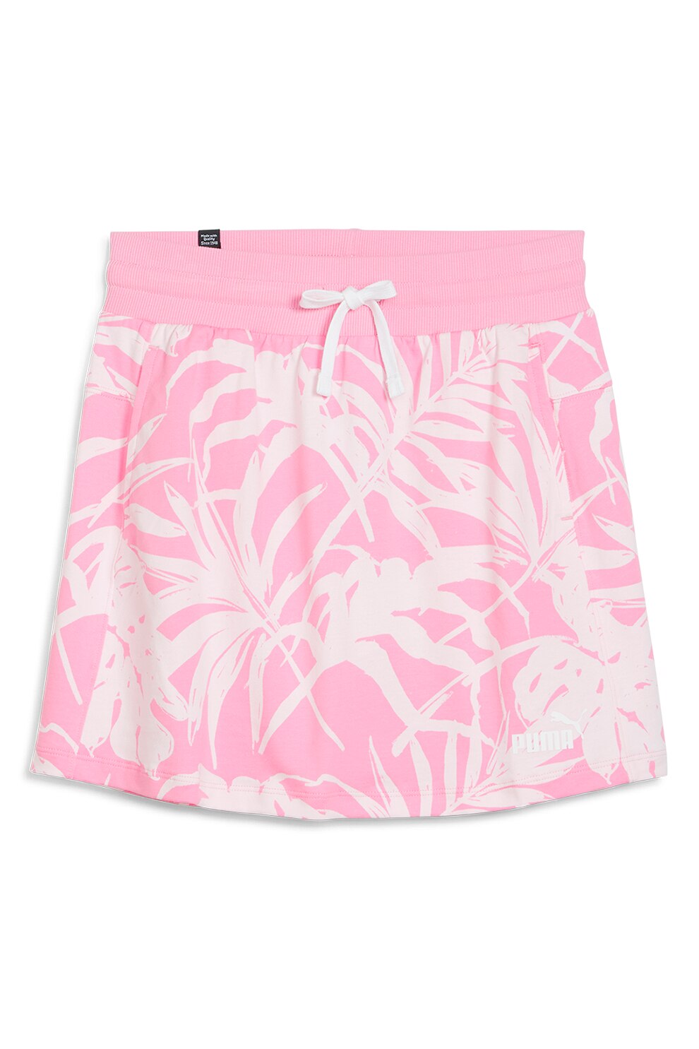 Puma, Fusta cu talie ajustabila Essential+ Palm Resort, Alb, Roz, S