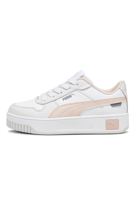 Puma, Спортни обувки Carina Street от еко кожа, Бял/Праскова
