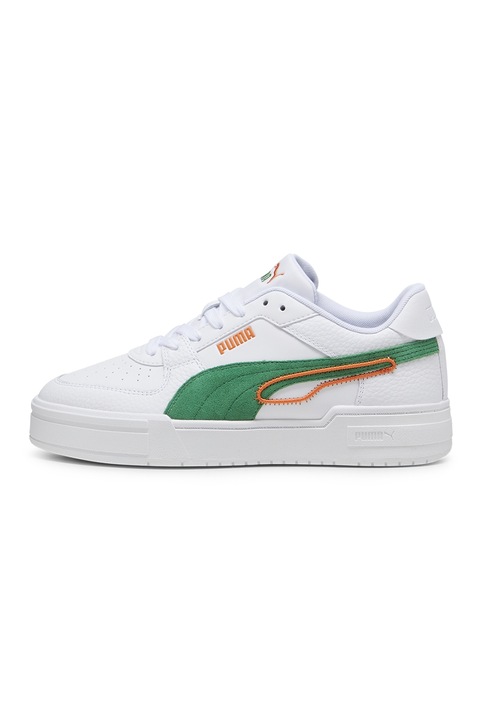 Puma, Pantofi sport de piele ecologica Pro Play, Alb/Verde
