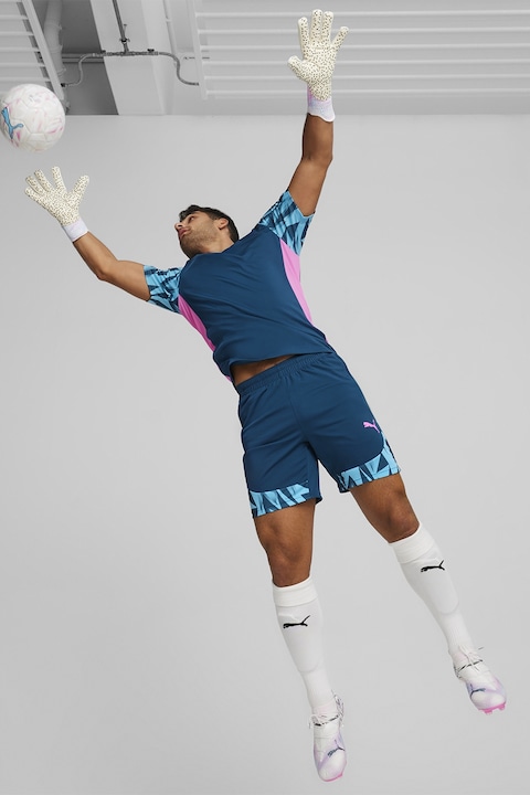 Puma, Tricou cu model grafic, pentru fotbal, Indigo/Roz