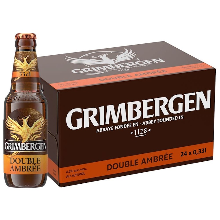 Bere bruna, Grimbergen, sticla, 24x0.33 l